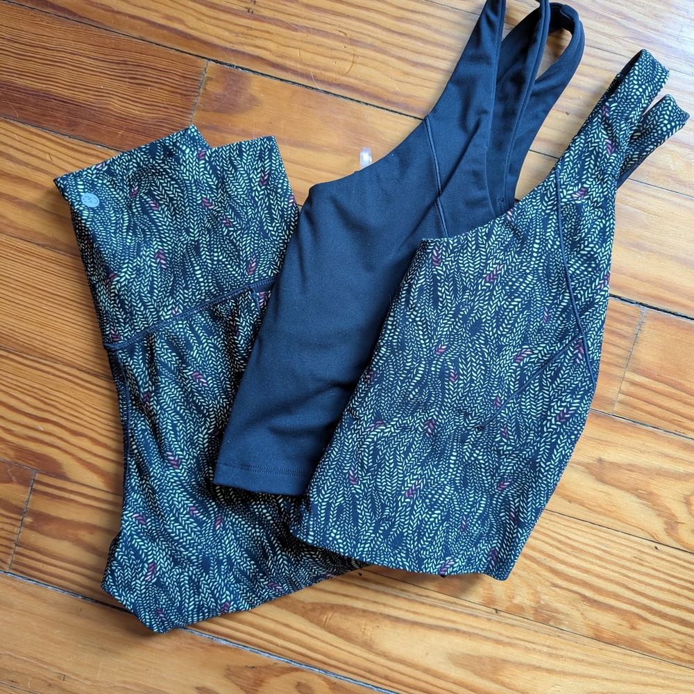 Black and Patterned Activewear Set